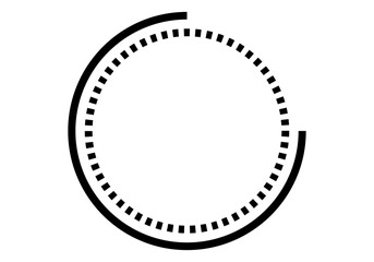 Icono negro de círculo de líneas discontinuas y trazo de cuenta atrás © Gabrieuskal