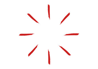 Trazo rojo radial de estallido o llamar la atención