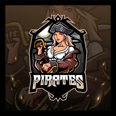 The Pirates girls character mascot t shirt illustration design