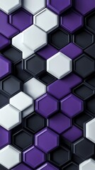 Fototapeta premium Purple and White Hexagonal Shapes Creating a Modern Abstract Geometric Background with Stunning Visual Impact