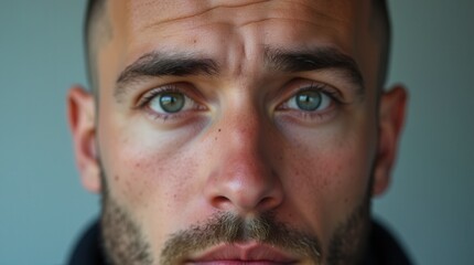 Obraz premium Hair Loss, Portrait And Man With Before And After For Results Of Stress, Cancer Or Depression In Men. Bald, Cosmetics And Skin By Scalp With Alopecia For Hairline Transplant