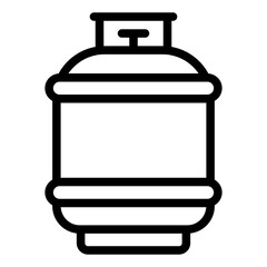 Gas cylinder container outline icon for storing compressed gases used in industrial applications