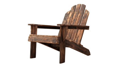 old wooden chair isolated on white background