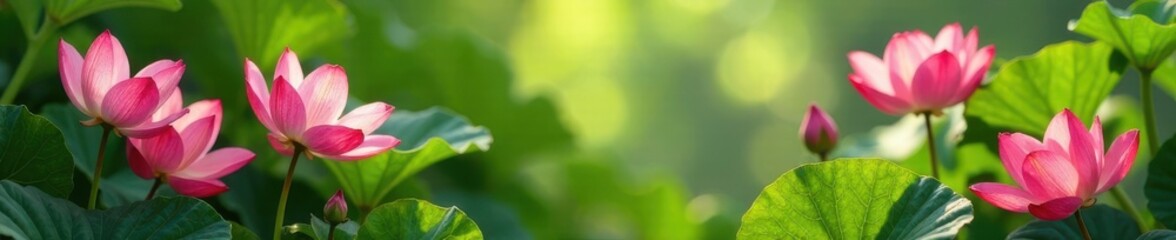 Fototapeta premium Soft pink petals and lush greenery blend together in harmony, garden, pastel, roses