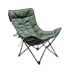 Compact Portable Camping Chair for Outdoor Comfort Isolated on White Background