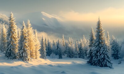Carpathian Mountains Bathed in Early Morning Light