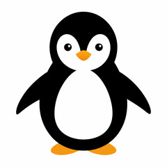Penguin black vector on white background.