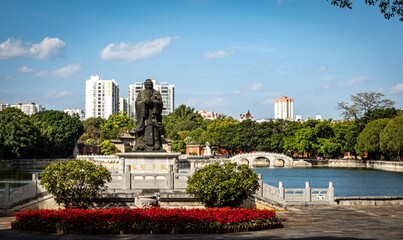 A statue depicting Confucius. Jianshui, Yunnan, China.