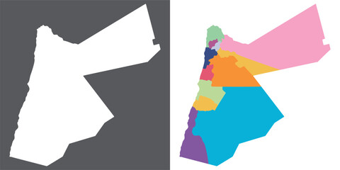 Map of Jordan. Jordan map in set color