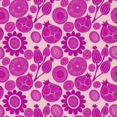 Abstract floral seamless flowers pattern for wrapping paper and fabrics and kids