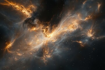 Obraz premium Cosmic Nebula: A fiery dance of celestial gases.