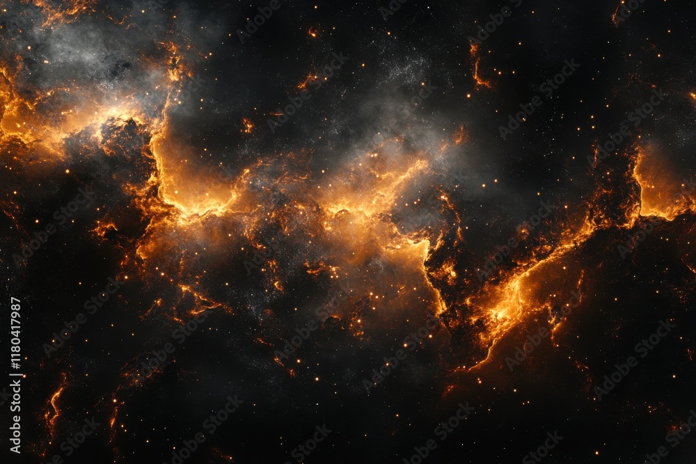 Canvas Prints fiery nebula in deep space