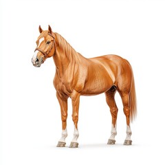 Obraz premium A majestic chestnut Tennessee Walker horse standing proud, showcasing its strong physique and beautiful coat against a clean background.