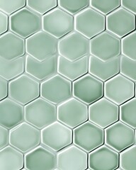 Pale Green Hexagonal Tile Pattern