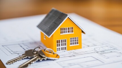 Polished Silver Keys with Small 3D House Model