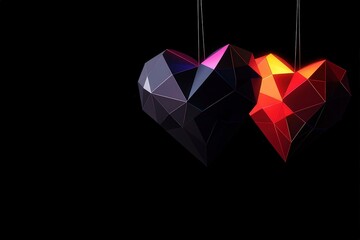 Celebrating Love and Pride in LGBTQ Relations Artistic Heart Designs Digital Art Space Vibrant Emotions Close-Up Perspective