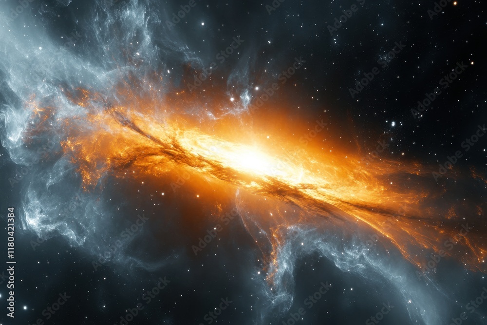 Canvas Prints fiery nebula in deep space