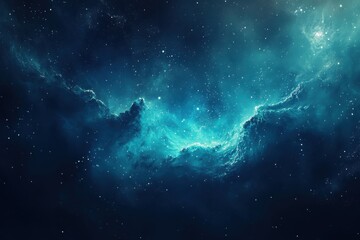 Cosmic Nebula: Teal Dreamscapes