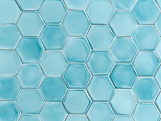 Repeating Pattern of Light Blue Hexagonal Tiles