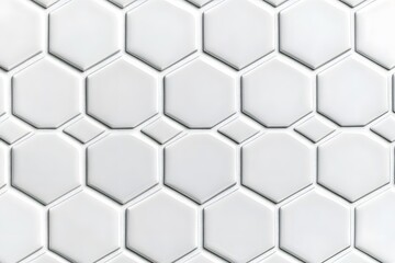 Naklejka premium Off-White Hexagonal Tile Pattern