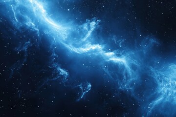Cosmic Nebula in Shades of Blue