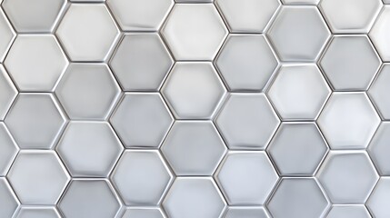 Repeating Pattern of Light Gray Hexagonal Tiles