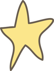 Doodle Star with Simple Outline