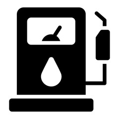 Obraz premium Fuel gas pump station glyph icon for dispensing gasoline at service stations