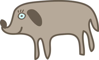 Doodle Cute Elephant Sketch