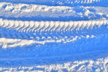Tire Tracks in Snow