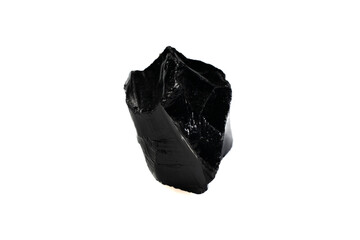 Stunning Natural Obsidian Gemstone with Glossy Black Surface and Sharp Edges