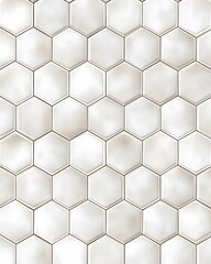 Naklejka premium Seamless Pattern of Off-White Hexagonal Tiles