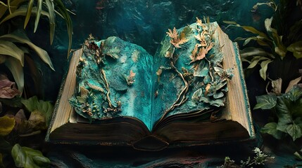 Enchanted Book: A Teal and Gold Floral Fantasy