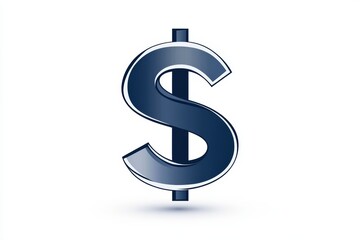 Obraz premium Bold blue dollar sign on white background