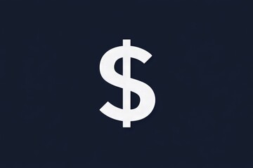 Obraz premium Bold white dollar symbol on dark background