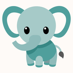 Obraz premium Little elephant cartoon vector on white background.