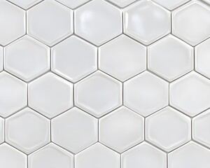 Array of Off-White Hexagonal Tiles