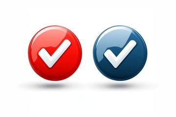 Red and blue check marks icon illustration