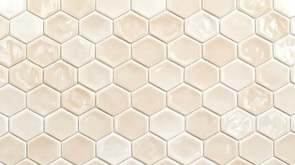 Naklejka premium Beige Hexagonal Ceramic Tile Mosaic