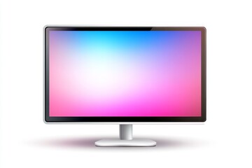 Modern monitor displaying gradient background with blue and pink hues