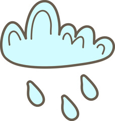 Doodle Style Rainy Cloud Drawing