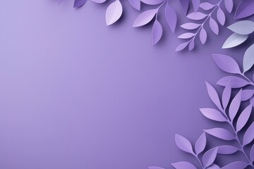 Fototapeta premium Purple background with a leafy border