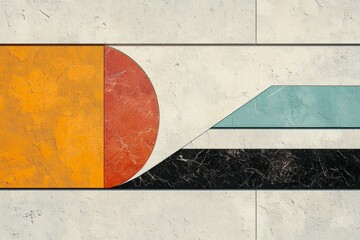 Naklejka premium Colorful abstract painting with a red circle in the middle