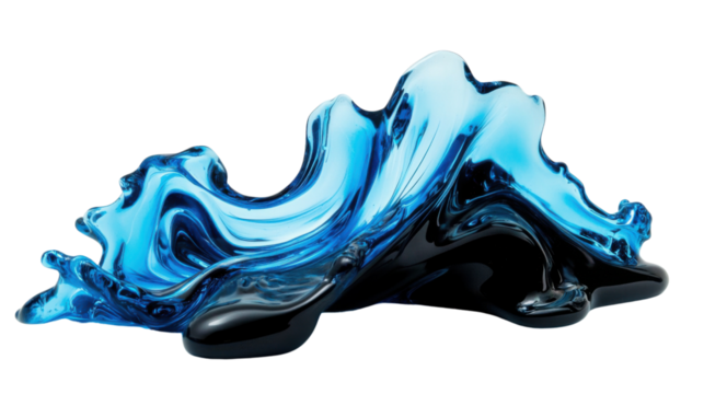 Abstract black fluid glass transparent background - Powered by Adobe