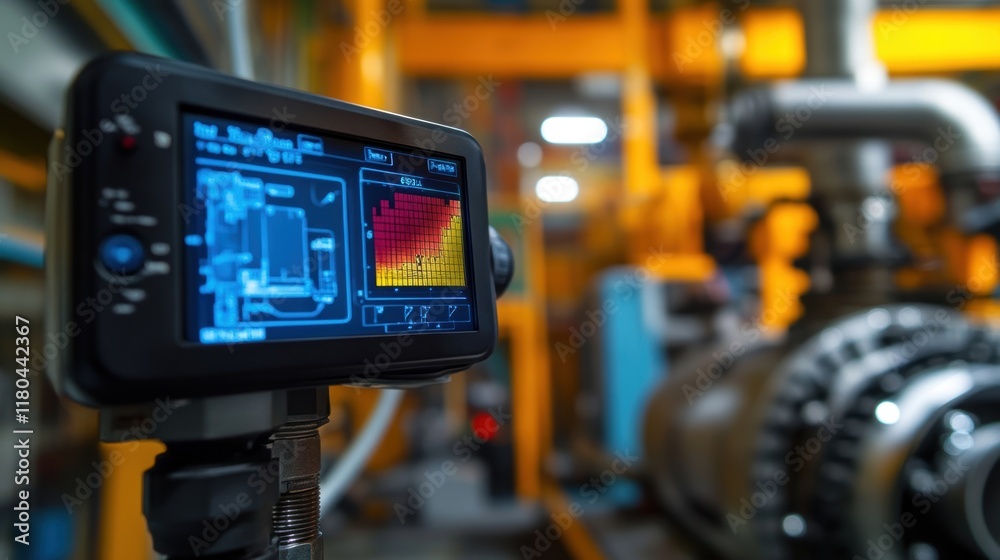 Aufkleber programmable logic controller showing real time data from sensors and actuators, improving efficienc