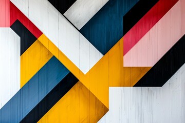 Fototapeta premium Colorful abstract painting with a yellow and black stripe