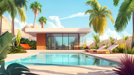 Fototapeta premium illustration modern hotel
