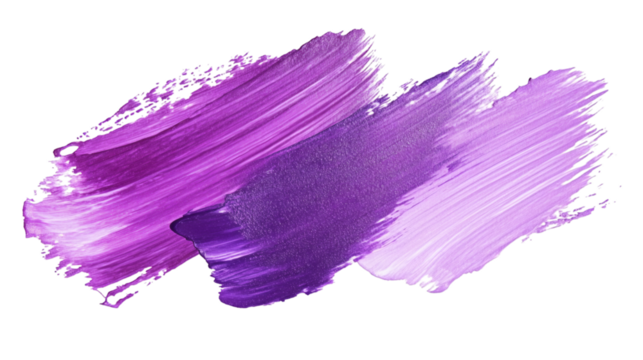 Purple paint color brush stroke isolated on white background