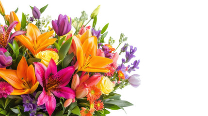 Colorful floral arrangement transparent background