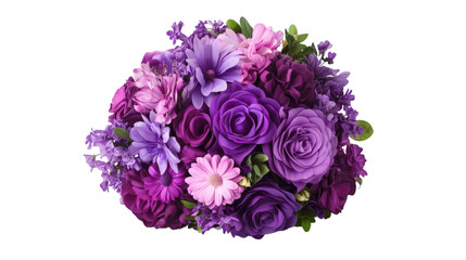 Purple flower bouquet illustration isolated on white background